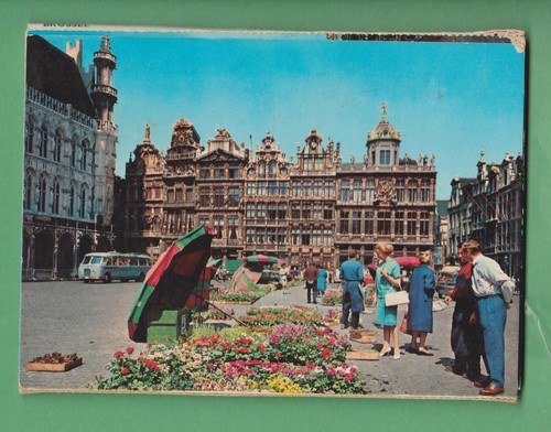 Vintage Postcard Set Folio Fold-Out Brussels Town Square Series 1 C 10 Cards - Foto 1 di 5