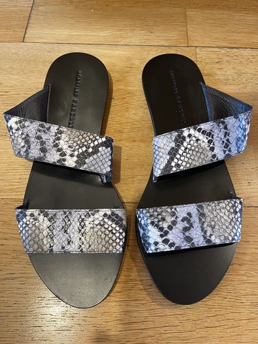 Loeffler Randall Women's Snake Skin Leather Slip on Flats Sandals Size 7 |  eBay
