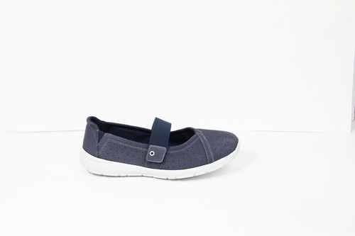 Easy Spirit Sneakers sz 11 Mary Jane Flat Shoes Women Blue Faux Suede comfort - Picture 2 of 9