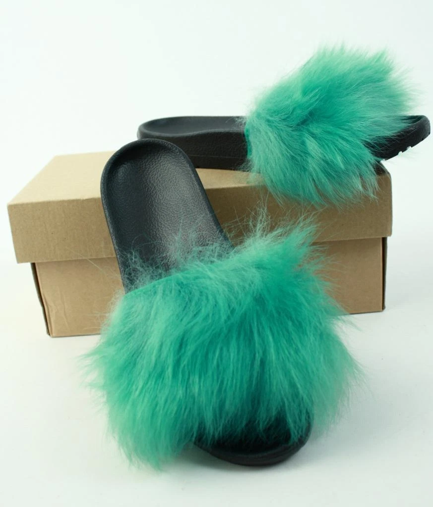 UGG Australia scivolo donna pelliccia reale verde nuovo con scatola