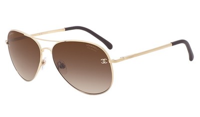 Chanel Brown rose gold Sunglasses authentic Chanel Black/Rose Gold Mirrored 5369 Square Sunglasses  main image 4