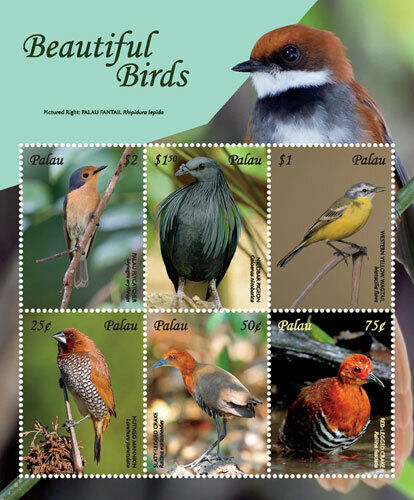 Palau 2018 - Beautiful Birds - Sheet of 6 stamps - Scott #1404 - MNH - Picture 1 of 1