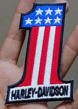 Harley Motorcycles USA Flag No.1 Iron On Patch-Sew On Patch-Embroidered Patch