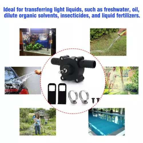 Bomba de agua alimentada por taladro de 20-40 L/min - Vástago hexagonal para taladro eléctrico, jardín - Imagen 6 de 11