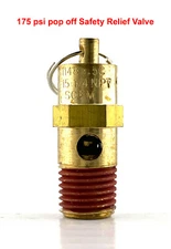New 1/4" NPT 175 PSI Air Compressor Relief Pressure Safety Valve, Tank Pop Off