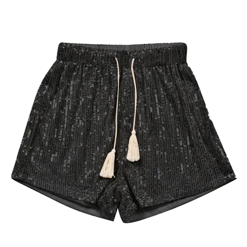 New Women Summer Sequin Shorts High Waist Casual Loose A Line Hot Pants Sparkly - Picture 13 of 20