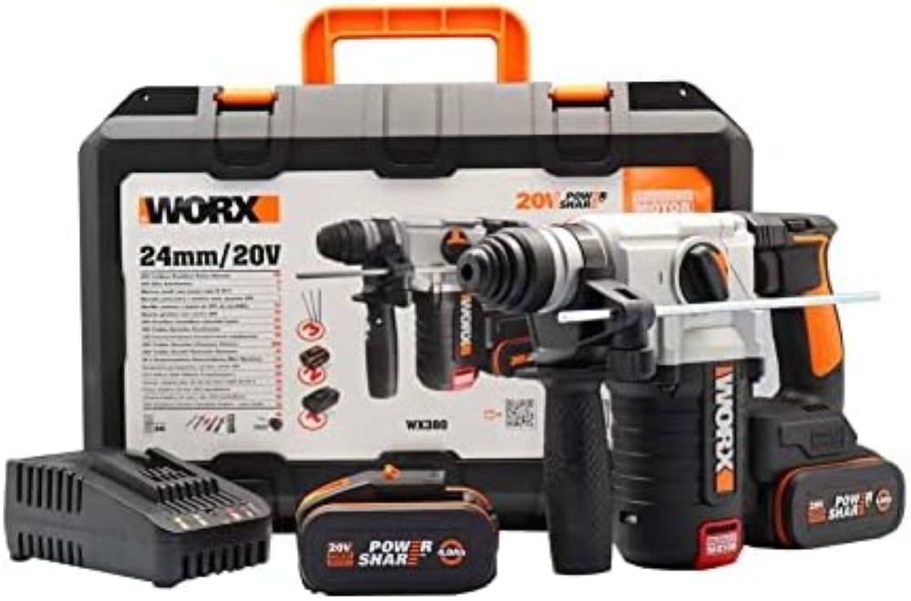 Worx WX380.9 Tassellatore-demolitore brushless-2,2j-20V a batteria - solo corpo