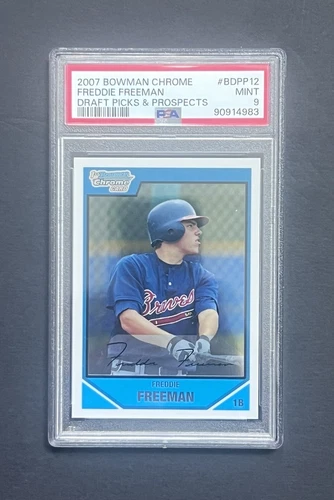 2007 1st Bowman Chrome Freddie Freeman Draft Picks & Pros PSA 9 DNA Cert RC