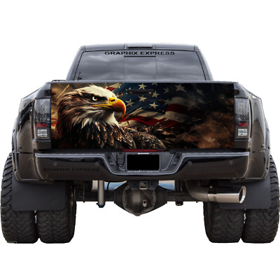 Tailgate Wrap American Flag Eagle Vinyl Graphic Decal Sticker - Foto 14