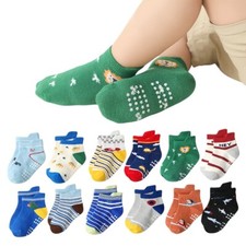 12 Pairs Baby Boy Cotton Socks Toddler Non Skid Socks Little Boy Socks Kids Sock