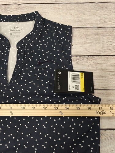 Nike Dri Fit Textured V-neck Golf Shirt Floral Black Women’s Small NWT - Picture 6 of 7