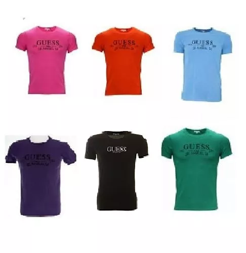 MENS GUESS T SHIRT TOP BRAND NEW 6 COLOURS - Picture 1 of 8