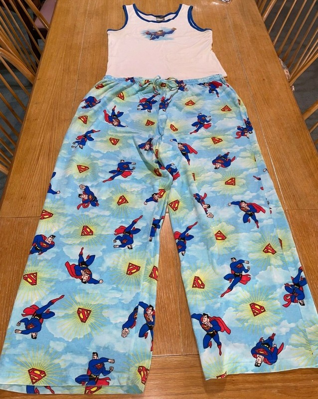 Superman Pajamas Warner Bros Licensed Top XL, Bottoms 3x plus size pants