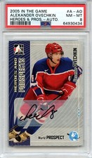 2005 In The Game Alexander Ovechkin ITG RC Rookie AUTO #A-AO PSA 8 Hockey GOAT