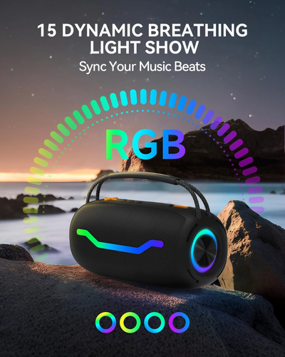 Altavoz Bluetooth portátil con luz, sonido potente y tumbas profundas - Imagen 7 de 12