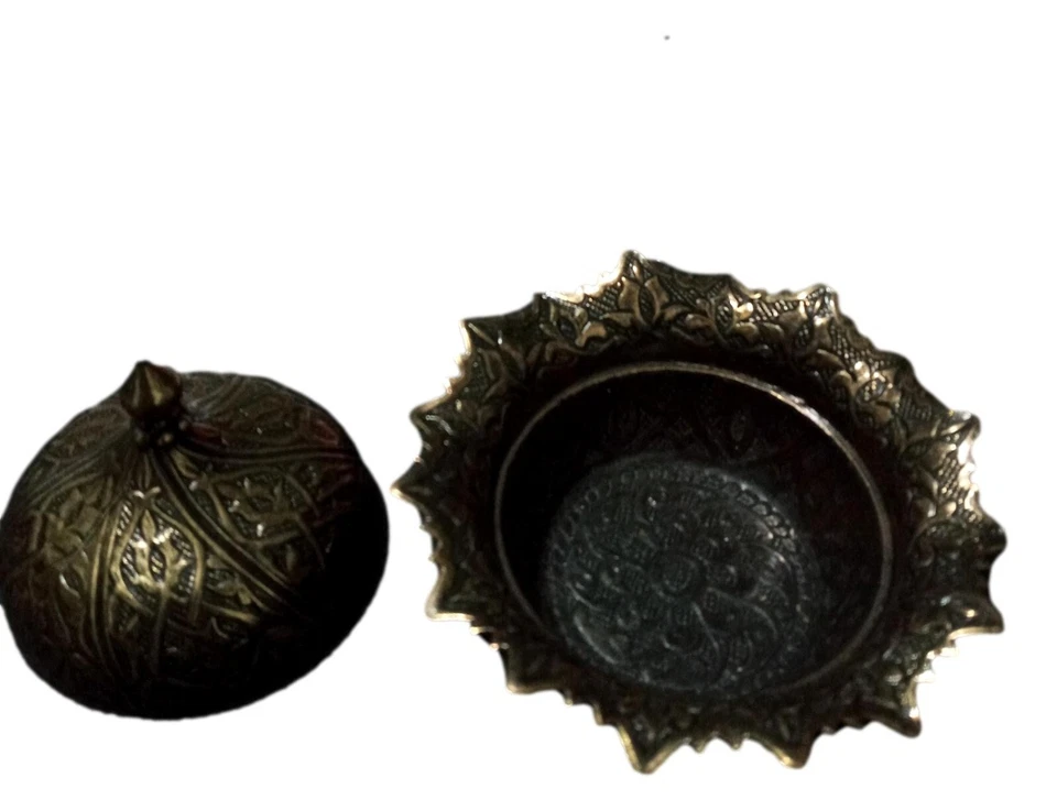 Традиционный турецкий наслаждение сахара конфеты чаша с крышкой декоративная металлическая чаша - Изображение 2 из 3