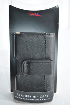 Rocketfish Black Leather Belt Clip Case for iPhone 3G 3Gs 4 4s RF-WR559 4.5 in
