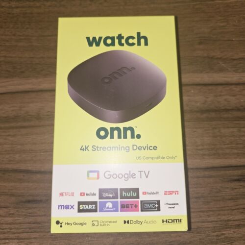 ONN Google Tv 4K Streaming Box (NEW2023) Wi-Fi Android 4K UHD Resolution New**