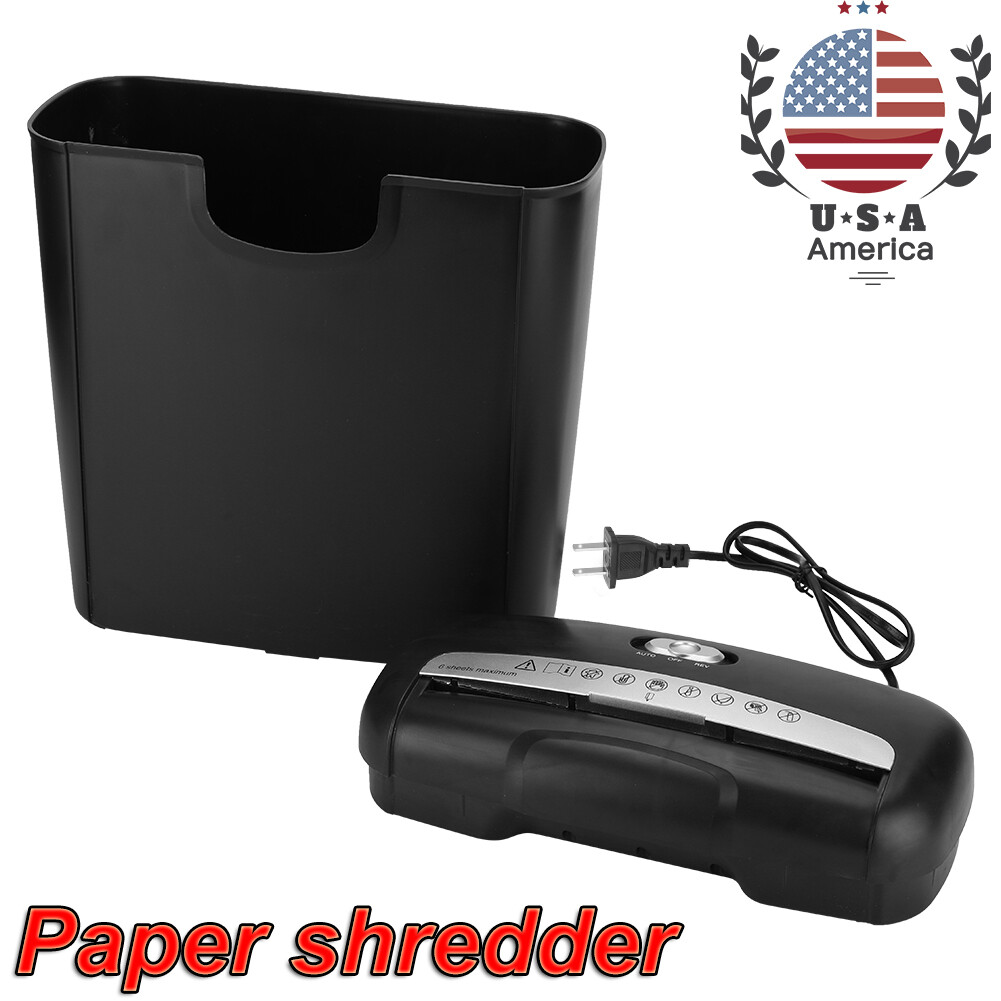 Heavy Duty Paper Shredder Office Commercial Professional Destroy Card 6 Sheet US-image
