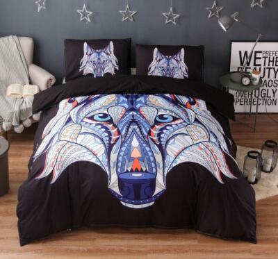 3D White Wolf ZHUA272 Bed Pillowcases Quilt Duvet Cover Set Queen King Zoe