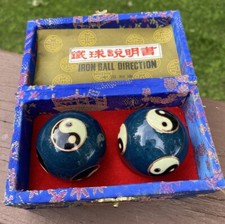 CHINESE HEALTH EXERCISE STRESS BAODING BALLS RELAXATION THERAPY YIN YANG DESIGN
