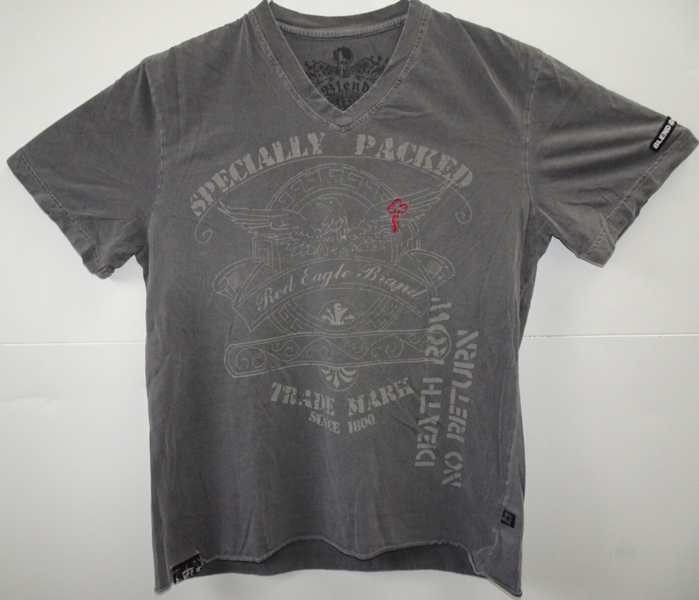 FILA T shirt uomo scollo V streetwear marca Blend Death Row No Return grande grigia usata in ottime condizioni