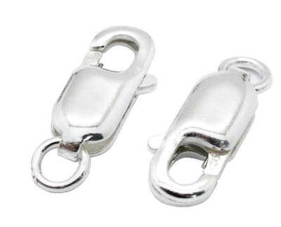 2x Karabinerverschluss 925er Sterling Silber 10mm Schmuckverschluss Silber2