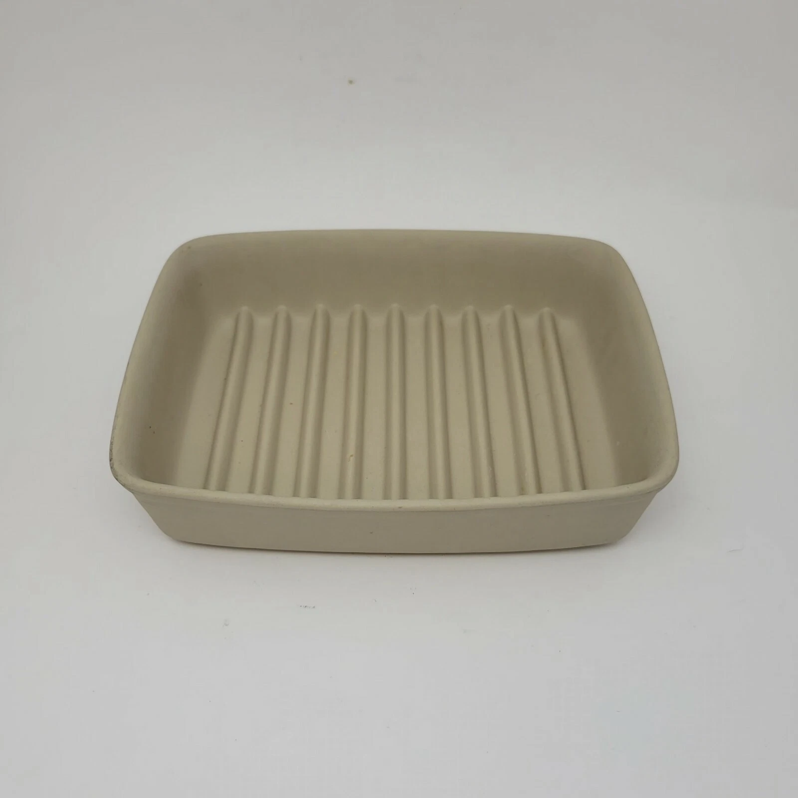 The Pampered Chef Ceramic Rectangle 9 x 6.75 Ridged Baking Pan Dish 2193 USA