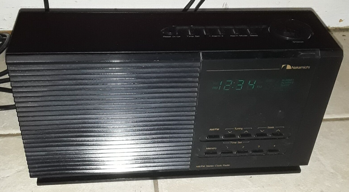 vintage nakimichi TM-1 TM-2 AM/FM STEREO CLOCK RADIO works NEEDS