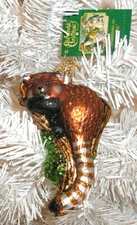 2021 OLD WORLD CHRISTMAS - RED PANDA - BLOWN GLASS ORNAMENT NEW W/TAG 12641
