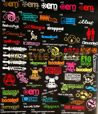 15 Sticker SET Aufkleber Auto Tuning shocker oem dub jdm  dapper static skull