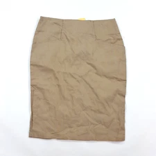 Vintage 80s Gitano Women's Size 7/8 Brown Woven Pencil Skirt Above Knee Straight