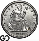 1842 Seated Liberty Half Dollar, Flashy Choice AU++