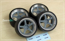 ZoomOn 1/24 19'' SSR GTX03 Rim set with Tyres