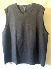 Club Room by Charter Club 100 Lambs Wool V-neck Sweater Vest Mens Sz XL Grandpa
