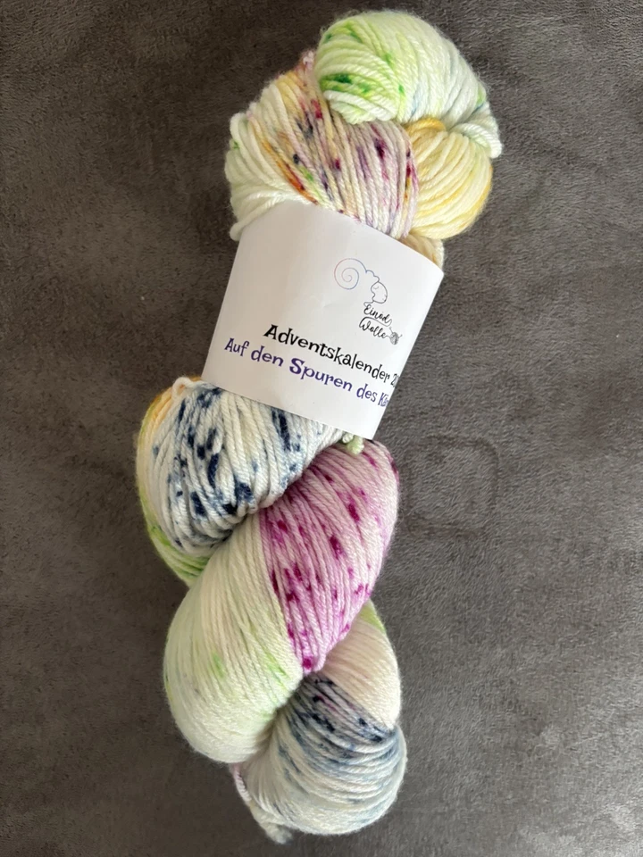 4x 100 Gramm handgefärbte Wolle „Merino High Twist“ vom Adventskalender NEU!  - Bild 4 von 4