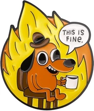 Enamel Magnet - C&D Visionary - KC Green This Is Fine 3"x3.5" NEW Licensed