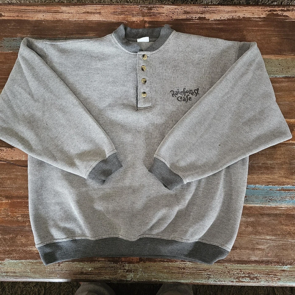 Сувенирная винтажная серая толстовка Rainforest Cafe для взрослых большой размер (см. фото недостаток) - Изображение 2 из 4