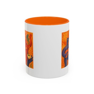 Global Village Coffeehouse GVC, Abstract Vintage Design, Music Gift