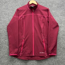 Eddie Bauer Full Zip Jacket Womens M Maroon Long Sleeve Lightweight Outdoor