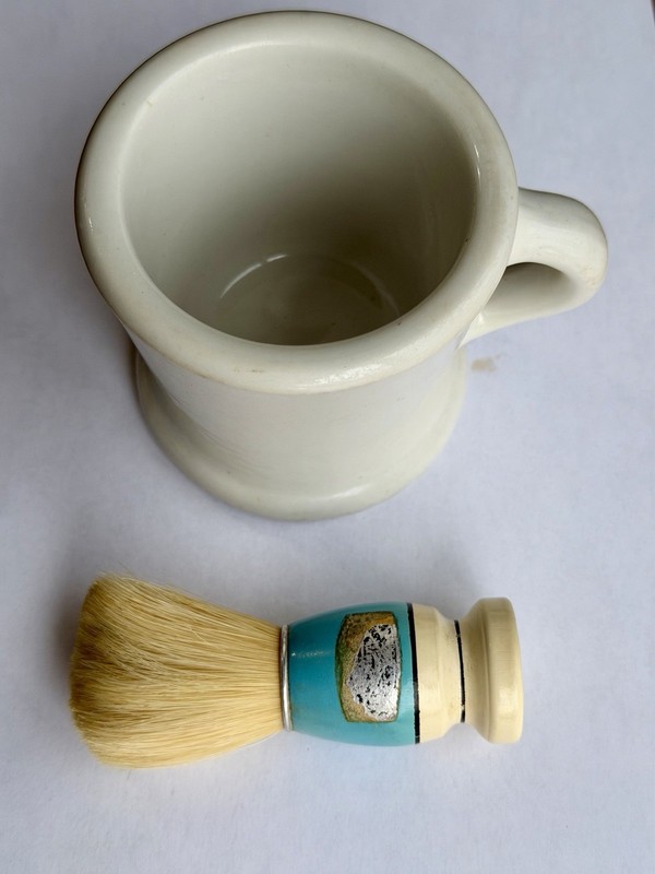 Vintage Hall Barber Shaving Cup & Brush 40’s/50’s