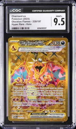 2023 POKEMON OBSIDIAN FLAMES HYPER RARE HOLO #228 CHARIZARD EX CGC 9.5