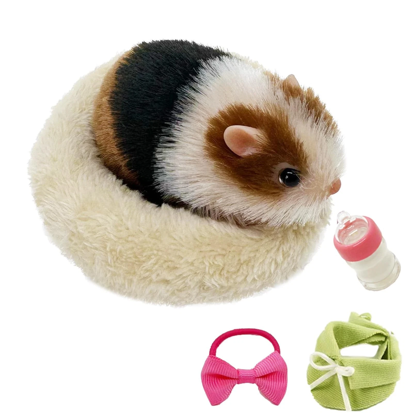 Realistic 5" Silicone Hamster Toy with Sleeping Pad - Perfect Gift for Kids
