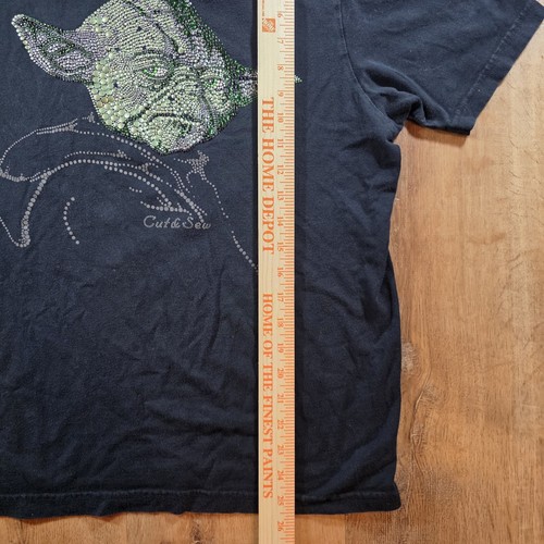 Marc Ecko Cut & Sew Star Wars Yoda T-shirt (Medium) Rhinestone Rare Y2K Vintage - Picture 8 of 9
