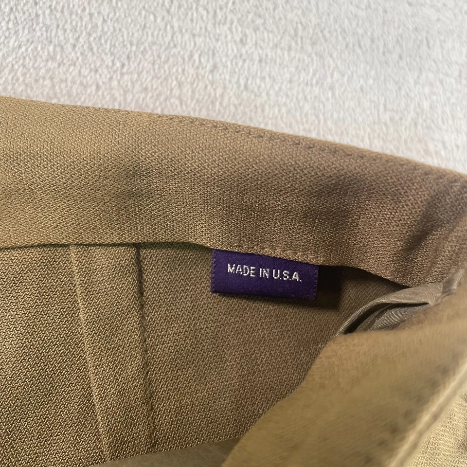 Pantalones Ralph Lauren Colección Etiqueta Púrpura Mujer 6 Mezcla de Lino Oliva De Colección Foto 3 de 4