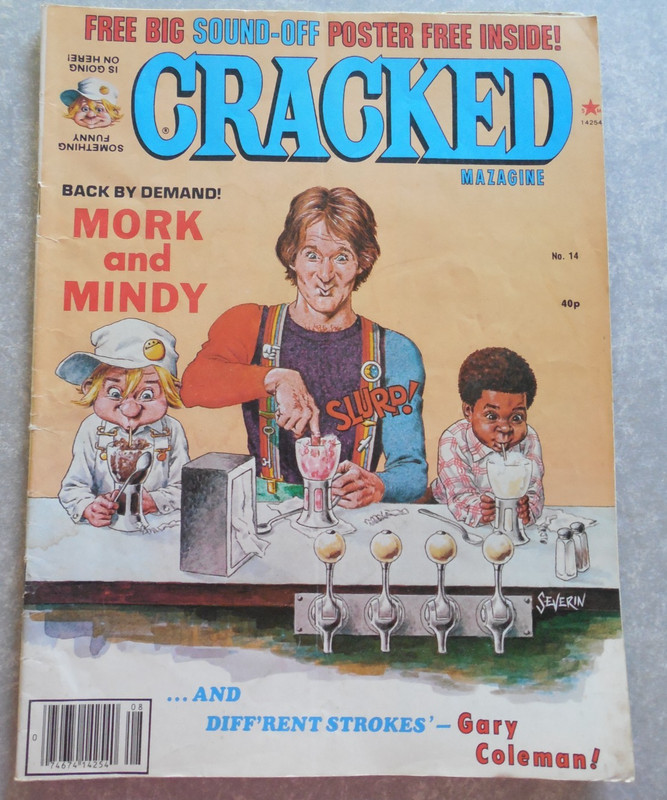 CRACKED MAGAZINE #161, 1979, MORK AND MINDY, GARY COLEMAN, SEVERIN COVER ART!