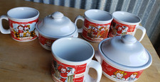 Campbells Soup 1998 Set Of 4 Mugs  2 Bowls W Lids PERFECT    mh 825