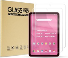 2 PCS For ONN 8.1 inch Tablet Tempered Glass Screen Protector Screen Saver Films