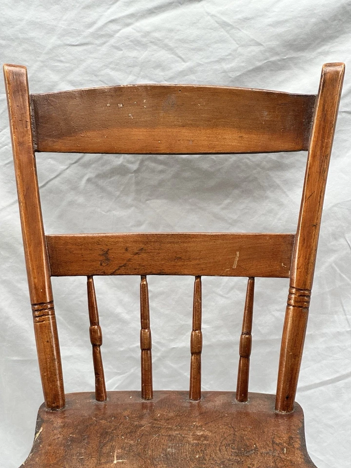 Silla de escritorio de tablón macizo de arce de mediados a finales de 1800 hecha a mano Foto 3 de 4