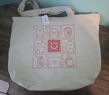 NEW Miniso Life Is For Fun Zippered Tote Bag